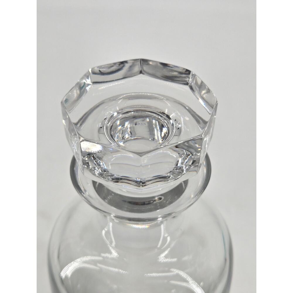 Vintage Ceskci Bohemian Clear Lead Crystal Minimalist Clean Lines Decanter - Picture 2 of 9